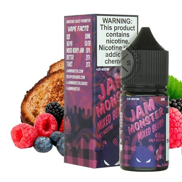 Безникотинова течност - Jam Monster - Mixed Berry 120ml