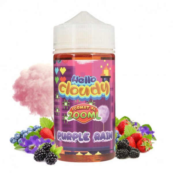 Безникотинова течност Hello Cloudy - Purple Rain 200ml